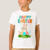 Schattige schilderij Paashaas Confetti Kinder T-sh T-shirt (Voorkant)