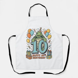 Schattige Schildpad 10e Verjaardag Vintage Feest D Schort
