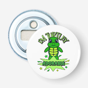 Schattige Schildpad Grappige Quote Turtley Schatti Button Flesopener