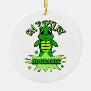 Schattige Schildpad Grappige Quote Turtley Schatti Keramisch Ornament