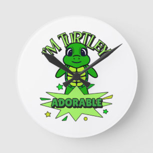 Schattige Schildpad Grappige Quote Turtley Schatti Ronde Klok