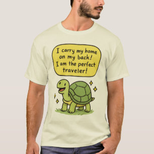 Schattige Schildpad– “Ik Draag Mijn Thuis Op Mijn T-shirt