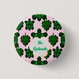Schattige Schildpad Laat Naadloos Patroon, Tropisc Ronde Button 3,2 Cm