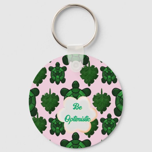 Schattige Schildpad Laat Naadloos Patroon, Tropisc Sleutelhanger (Voorkant)
