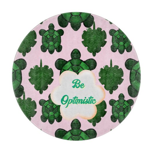 Schattige Schildpad Laat Naadloos Patroon, Tropisc Snijplank (Voorkant)