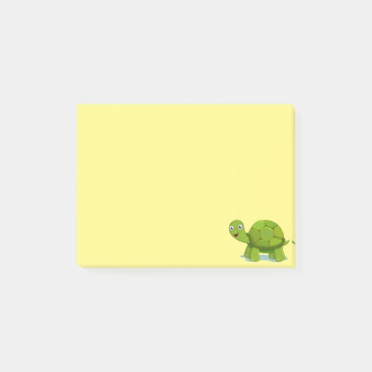 Schattige Schildpad op Geel Post-it® Notes (Voorkant)