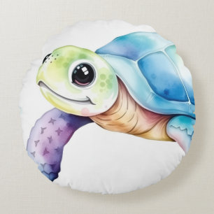Schattige Schildpad Rond Kussen