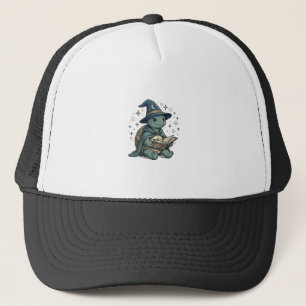Schattige Schildpad Tovenaar Leest Toverboek Vecto Trucker Pet