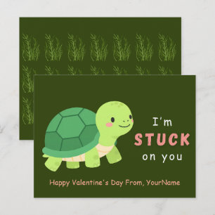 Schattige Schildpad Valentijnsdag Puns Kaart – Ik 