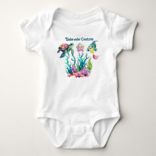 Schattige schildpad, vis & zeesterren, zwemmen ond romper