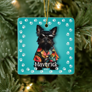 Schattige Schnauzer Huisdier Keramisch Ornament
