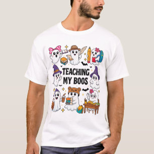 Schattige schoolspoken Halloween-thema T-shirt