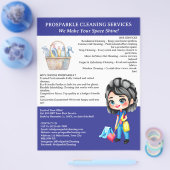 Schattige schoonmaakbedrijf flyer (Enkel)