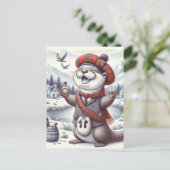 Schattige Schotse otter Briefkaart (Staand voorkant)