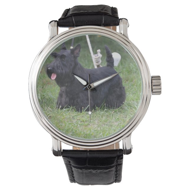 Schattige Schotse Terrier Horloge (Voorkant)