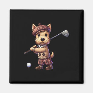 Schattige Schotse Terriër speelt golf golfer golfe Magneet