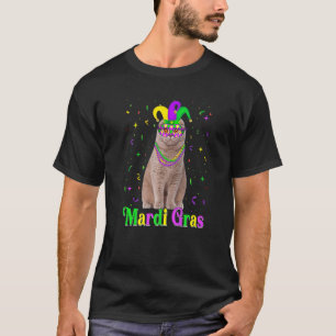 Schattige Schotse Vouwkat Dieren Mardi Gras Carnav T-shirt