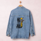 Schattige Scooter Goat Design Denim Jacket (Hangar)
