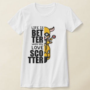 Schattige Scooter Goat Design T-shirt
