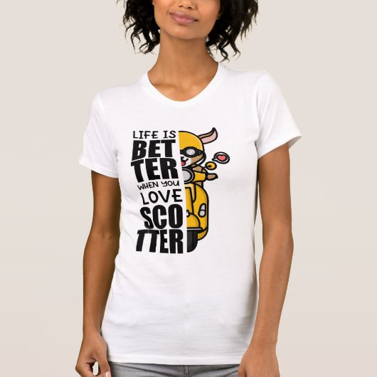 Schattige Scooter Goat Design T-shirt (Voorkant)