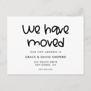 Schattige script bewegende aankondiging briefkaart