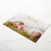 Schattige Script Foto Baby Aankondiging Folie Kaar (Gedraaid)