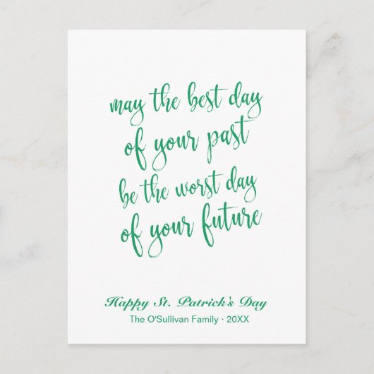 Schattige script Old Irish Blessing St. Patrick's  Briefkaart (Voorkant)