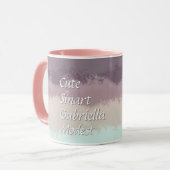 Schattige script paarse ombre blauwgroen typografi mok (Voorkant links)