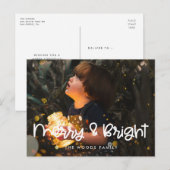 Schattige script Vrolijk en helder Vakantie foto Briefkaart (Voorkant / Achterkant)