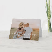 Schattige script Vrolijke kerstfoto Feestdagen Kaart (Voorkant)