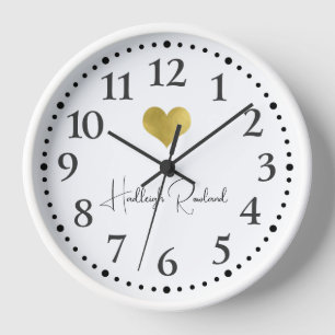 Schattige scriptnaam gouden hartmonogram