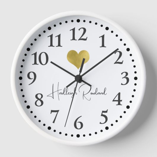 Schattige scriptnaam gouden hartmonogram (Voorkant)