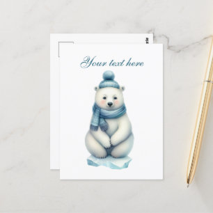 Schattige seizoensgebonden winter ijsbeer Winter v Briefkaart