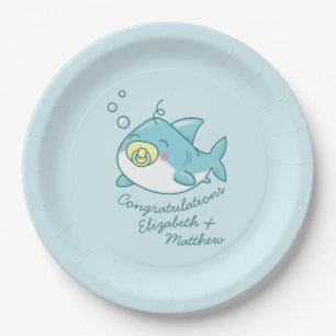 Schattige Shark Baby shower Kawaii Papieren Bordje