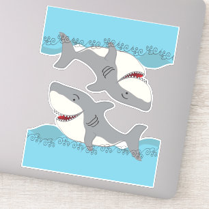 Schattige Shark Street Vinyl Sticker