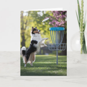 Schattige Sheltie Disc Golfer Kaart