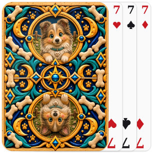 Schattige Shetland Sheepdog Puppy, Baby Dog Pokerkaarten