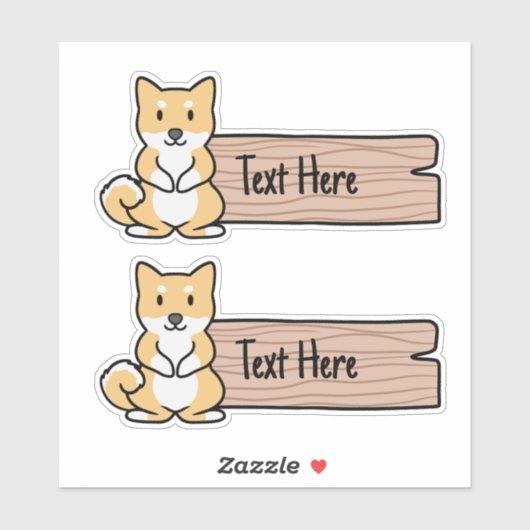 Schattige Shiba Inu-label Sticker (Vel)