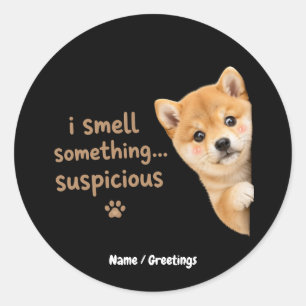 Schattige Shiba Inu Puppy Grappige Geur Citaat Kaw Ronde Sticker