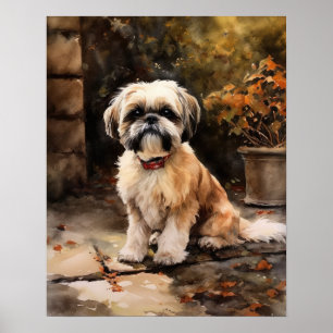 Schattige Shih Tzu Dog Art Print Poster