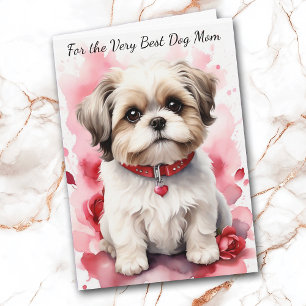 Schattige Shih Tzu Dog Je maakt mijn staart wag Feestdagen Kaart