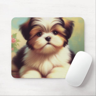 Schattige Shih-Tzu Puppy schilderij Muismat
