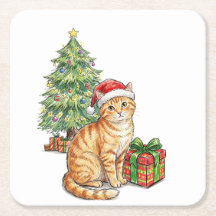 Schattige Siamese Kat Kerstman Hoed Kerst Ornament