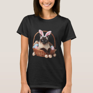 Schattige Siamese Kat Pasen Eierjacht Eigenaar Kon T-shirt
