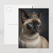 schattige Siamese kat Pearl ketting blauw juweel k Briefkaart (Voorkant / Achterkant)