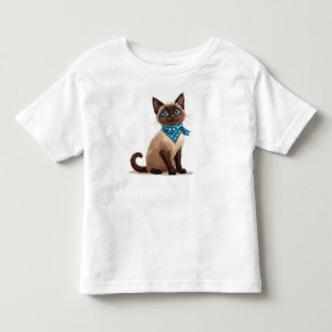Schattige Siamese kat uit een cartoon Kinder Shirts