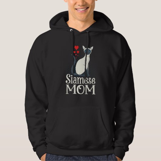 Schattige Siamese mam, Funny Siamese Cat Mam Hoodie (Voorkant)
