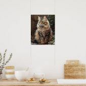 Schattige Siberisch Cat Art Print Poster (Keuken)