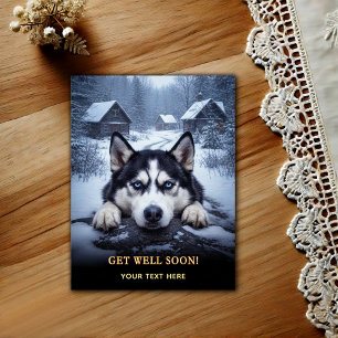 Schattige Siberische Husky Beterschap Briefkaart