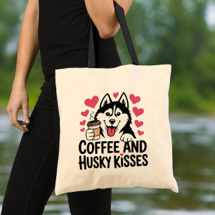 Schattige Siberische Husky Moeder Koffie Liefhebbe Tote Bag